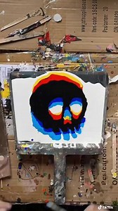 Watch Me Create a Striking Glitch Skull Art With Acrylics