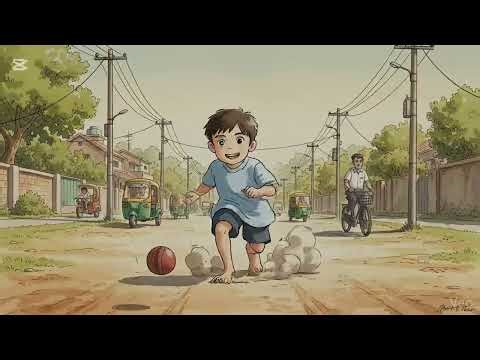 Pakistan Cricket Day 🏏 | Ghibli Style Animation (Roadside Match)”