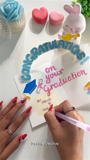 Easy Diy Graduation Card Idea🎓🩵✨#shorts