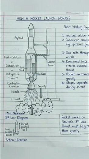 How a Rocket Launch Works 🚀 | Newton’s 3rd Law Explained Simply #viral #engineering #rocket #share