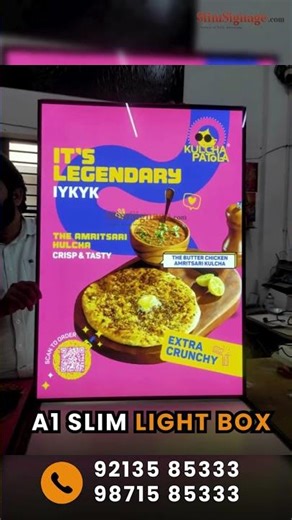 Slim Clip Poster Frame Lightbox for Shops & Menus | Wall Mounted LED Display | Slim Signage 2025