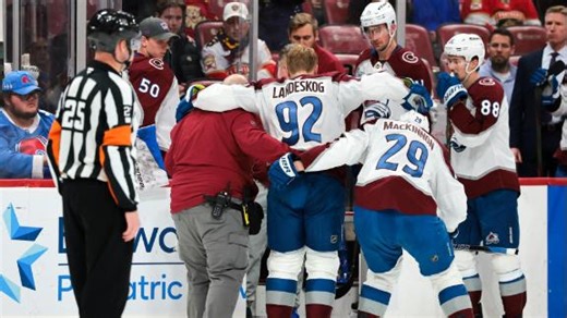 Avalanche captain Gabriel Landeskog exits with injury