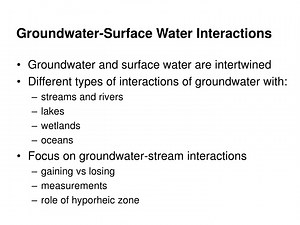 Groundwater-Surface Water Interactions - SlideServe