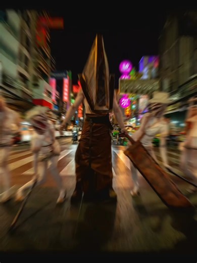 Scary Triangle Man: A Unique Horror Makeup Transformation