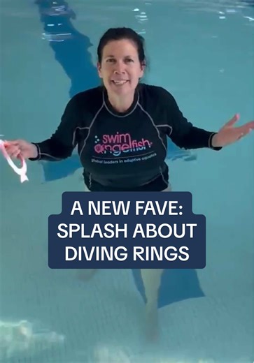 Confidence diving practice in one simple tool. #AdaptiveSwimming #SwimAngelfish #SwimSkills #AquaticTherapy #SwimTools