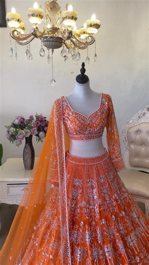 Custom Orange Design for Ethnic Wear