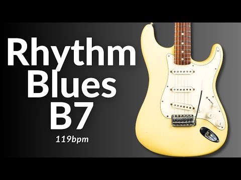 Happy Groove Rhythm Blues Guitar Backing Track in B Major (B7)