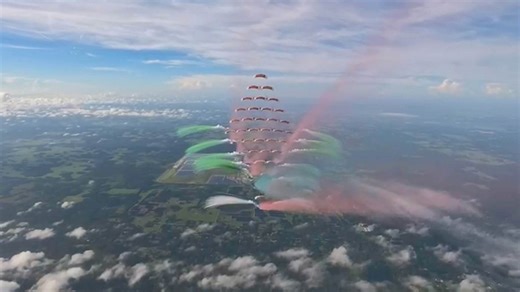 Largest aerial pyrotechnic display on a parachuting canopy formation - 55.89 kg by Qatar Air Sports Committee and Joint Special Forces