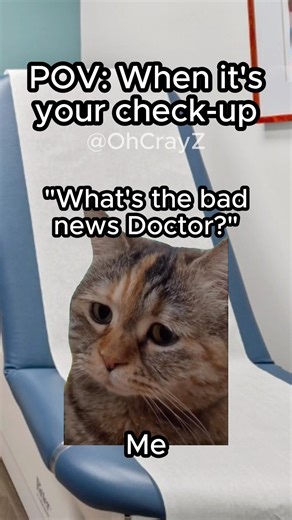 CAT MEMES 🐱 WHEN IT’S YOUR CHECK UP #relatable #cat #funny #doctor #shorts