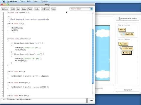 Running, jumping, falling (Part 1 of 2) - Greenfoot