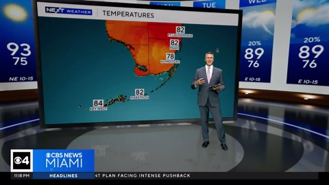 High temperatures reach the 90s in South Florida as rain comes in