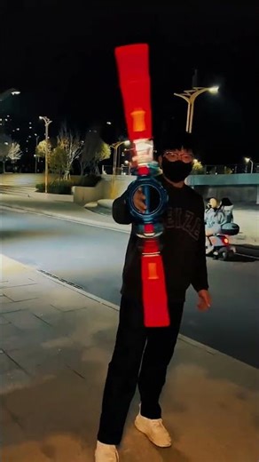 🔥 Fire Spin Sword Double-Edged Lightsaber Toy | 7-Color LED Light & Epic Sound Effects ⚔️ #toys