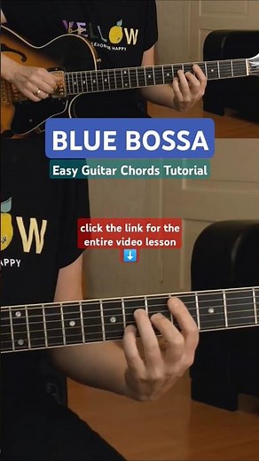 BLUE BOSSA Easy Jazz Guitar Chords Rhythm Tutorial #shorts