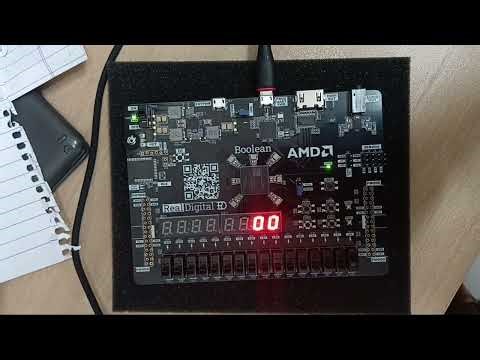 Designing and implementing a 2-Digit Digital Stopwatch on the RealDigital Boolean Board.