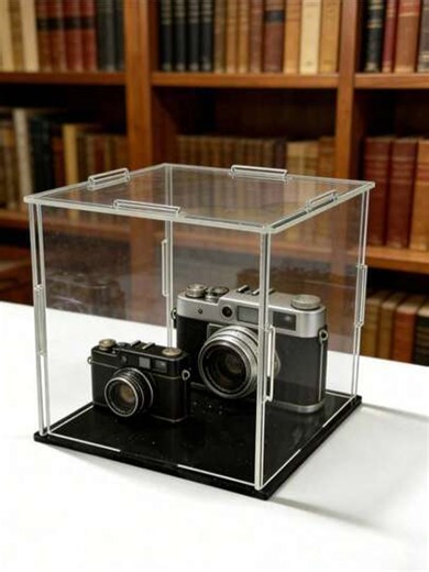 Vitrina/Escaparate/Gabinete de curiosidades de acrílico (módulo de acrílico grueso de alta definición + base de espejo), adecuado para exhibir estatuas/regalos/modelos/productos/bloques de construcción/bolsos/muñecas y figuras/colecciones, disponible en varios tamaños, fácil montaje (se necesitan bandas de goma para reforzar después del montaje), mida el tamaño de los artículos a exhibir antes de hacer el pedido | SHEIN