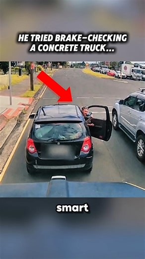 Road Rage Driver Brake-Checks Concrete Truck | Dangerous Dashcam Footage #roadrage