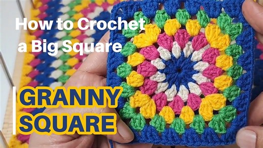 How to crochet a big square: Perfect for blankets and bags!