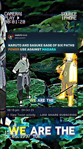 NARUTO AND SASUKE SAGE OF SIX PATHS POWER USE AGAINST MADARA