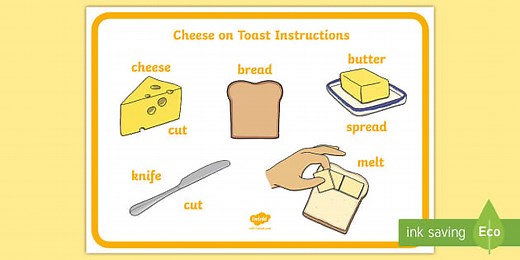 Cheese on Toast Instructions Word Mat