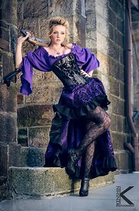 Plus Size, Purple Steampunk Costume, Pirate, Saloon Girl, Wild West, West World, Western, Renaissance, Corset, Purple Blouse, Black Skirt - Etsy Australia