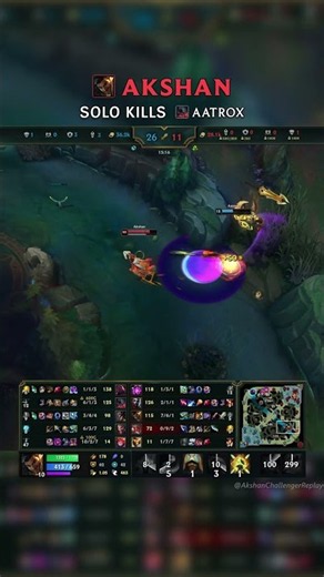 Akshan SOLO KILLS Aatrox | EUW Master Patch 26.18 #shorts