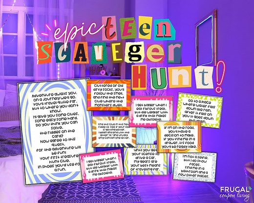 25 Teenage Scavenger Hunt Riddles PDF | Fun Indoor & Outdoor Treasure Hunt Clues Cards for at Home | Difficult Scavenger Hunt for Older Kids - Etsy