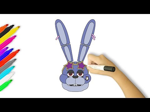 How to Draw Glamrock Bonnie Head | Five Nights at Freddy's