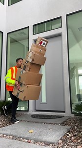 7K views · 86 reactions | Man hold 10 delivery box and makes customer surprise #Reels | The Imaginary Art Exhibit | Facebook