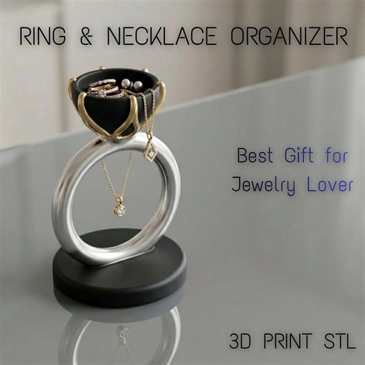 Ring Jewelry Holder STL File | 3D Printable Jewelry Stand | Necklace Holder | Modern Desk Organizer | Gift for Women | Digital Download - Etsy