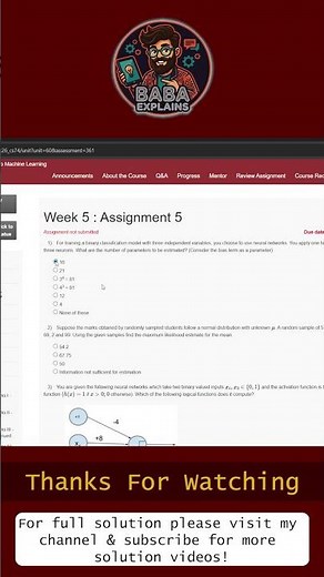 NPTEL Introduction to Machine Learning Week 5 Assignment Answers | Baba Explains | #nptel #swayam