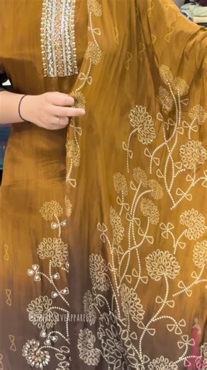 IMPRESSIVE APPARELS on Instagram: "🤎Dual tone stone studded pattern,3 piece set🤎 . . . >DETAILS:- •Stone studded pattern💎 •Chinon fabric(most lightweight fabric)🪭 •heavy printed stone dupatta🎭 . . . #reels #virals #reelsinstagram #trendingreelsvideo #raipur #reelsindia #mehendi #freemehandi #bornoninstagram"