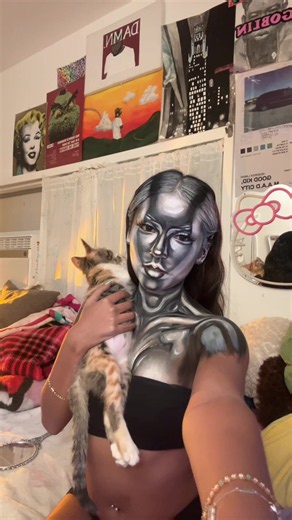 bro this look toook forever n i didnt even like it😭 #silversurfer #fantastic4 #marvel #kitty #specialmakeup