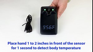 Automatic Temperature Detector with Auto Hand Sanitizer Dispenser - Adjustable for Kids & Adults - Includes Printed Poster Sign