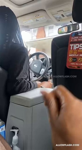 Damn! Hot stranger uber driver looking at passengers black dick ,she...