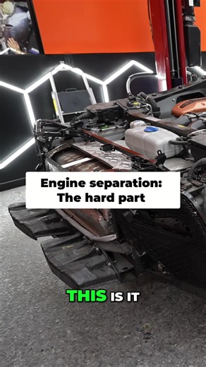 Engine separation: The hard part #fyp #rebuild #bugatti #matarmstrong #carrebuild