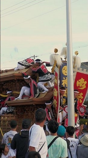 大阪堺津久野だんじり祭 2026事故 だんじりが電柱に突っ込んで電線が落ち、スタッフが一瞬でぶっ倒れた #だんじり #岸和田だんじり祭り #岸和田祭 #だんじり祭り #だんじり祭 #地車#shrots