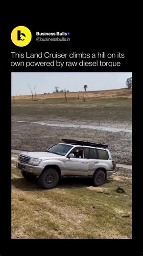 Business Bulls | AI on Instagram: "A Land Cruiser can climb steep slopes without touching the accelerator because diesel engines generate strong torque even at idle. In first gear, that torque is heavily multiplied, sending steady pulling power to the wheels. The result is controlled, slow movement that overcomes gravity on its own, allowing the vehicle to crawl uphill effortlessly. Via: @thelandroverguy Liked this content? Follow @Businessbulls.in for more! #Businessbulls #LandRover"