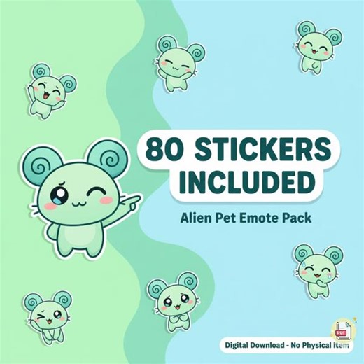 Cute Mouse Stickers Pack | Kawaii Animal Emoji Stickers | Digital Stickers for Chat, Planner & Messaging Apps - Etsy
