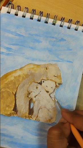 Easy Beginner Acrylic Painting Step by step|Polar bear #beginnerpainting #acrylic #polarbear#art