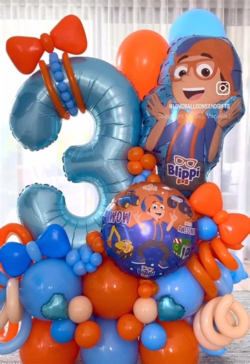 Colorful Blippi Balloon Display for 2025 Celebration