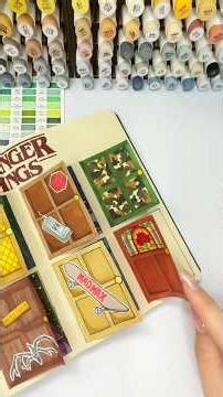 🚲🔦 Stranger Things Full Page🚪🕰️ #strangerthings #sketch #sketchbook #markers #ardrawing