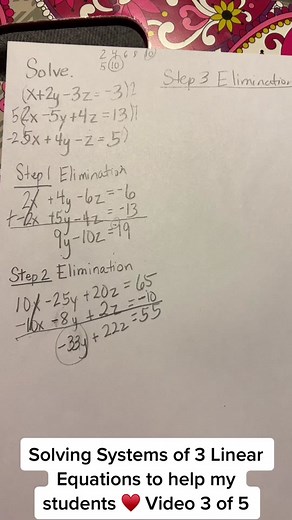 Solving a System of 3 Linear Equations Tutorial