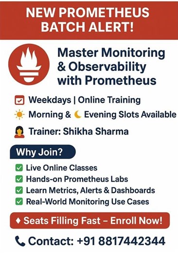 👉 Become a Monitoring Expert in Prometheus & Grafana | Live Online Batch Starts Tomorrow #prometheus