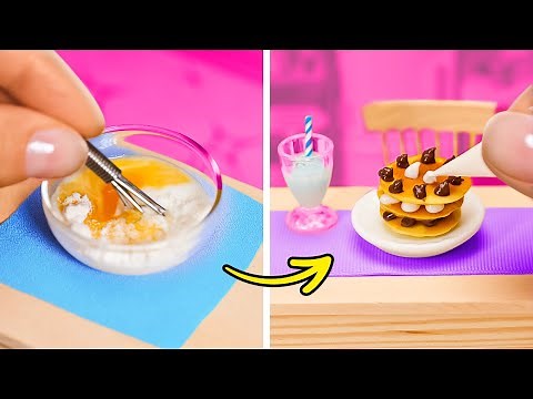 COMIDA EN MINIATURA PARA MUÑECAS BARBIE 🥞😍 COCINA Y MANUALIDADES EN MINIATURA