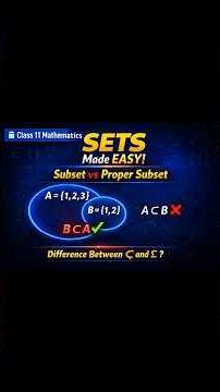 Class 11 Maths | Subset & Proper Subset Explained Clearly | Sets Chapter | Board + JEE Basics