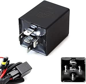 iJDMTOY 10-Second Time Delay Relay Module, 5-Pin 12V 30A SPDT, Compatible with Automotive Lighting