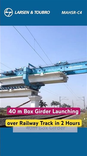 L&T 40 m Box Girder Launching over Railway Track in 2 Hours #civilguruji