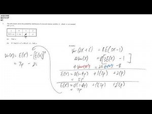 DSE maths M1 2020 #01 expected value variance