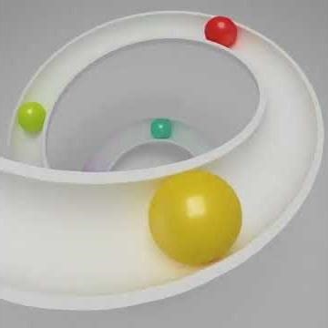 3d looping animation of moving balls.