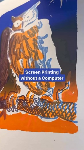 Hand drawn screen printing stencil process by @violawangstudio from her class with @maggiejennings55 🖤 🦉 #screenprint #screenprinting #screenprint #printmaking | Hello, Print Friend